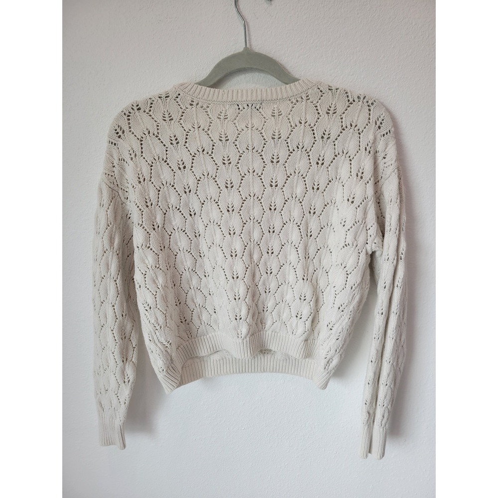 Hooked Up Pointelle Open Knit Sweater – Women's Small - Picture 5 of 5